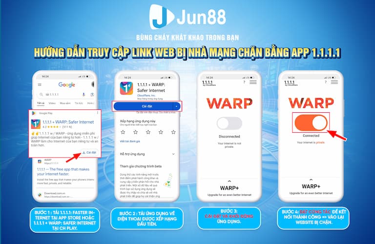 Hướng dẫn đăng nhập Jun88 khi nhà mạng bị chặn