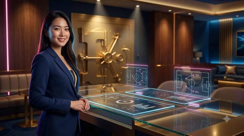Sân bóng đá kỹ thuật số minh họa các loại kèo phổ biến